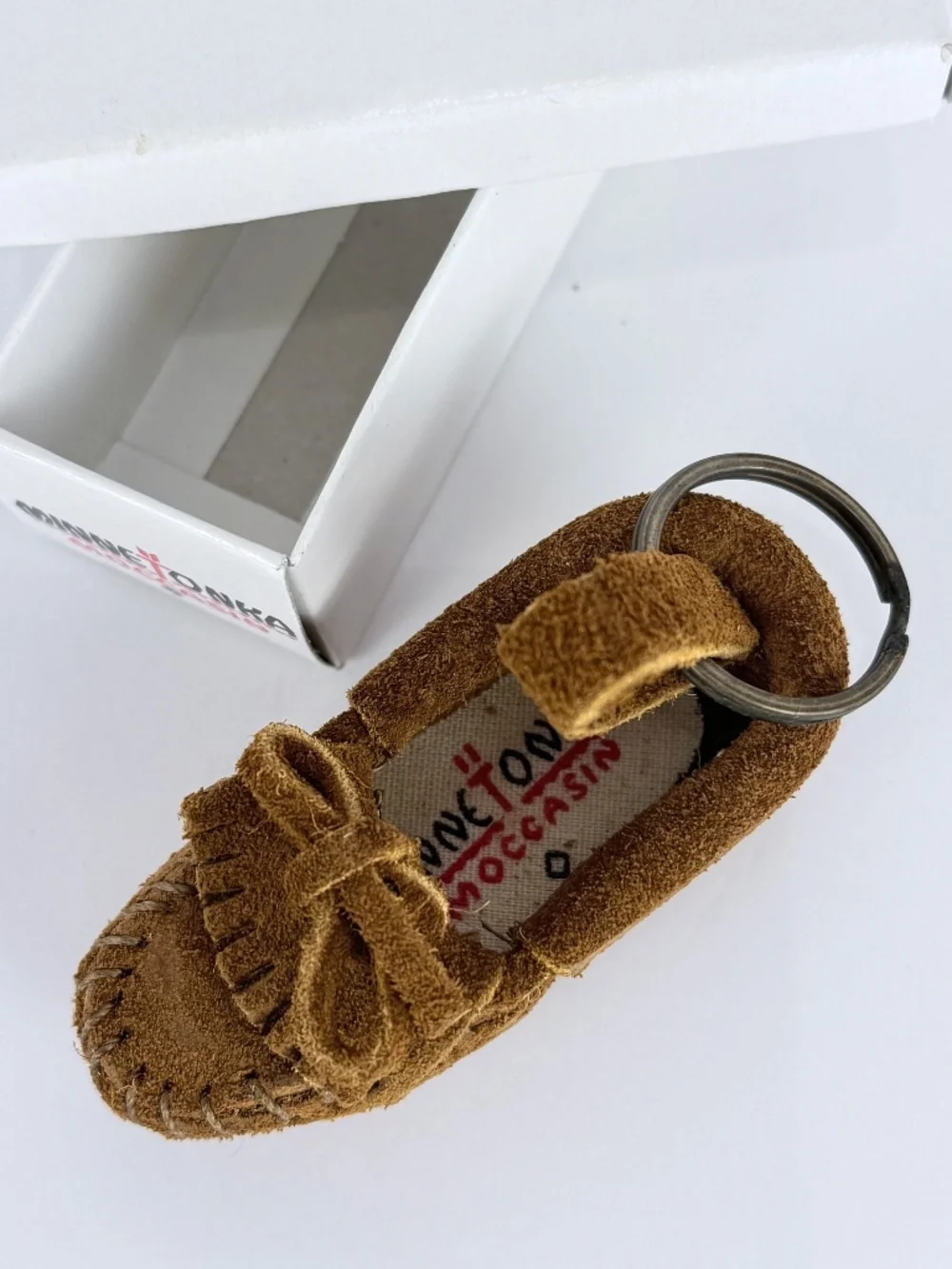 NWT Minnetonka Miniature Moccasin Keychain in Box